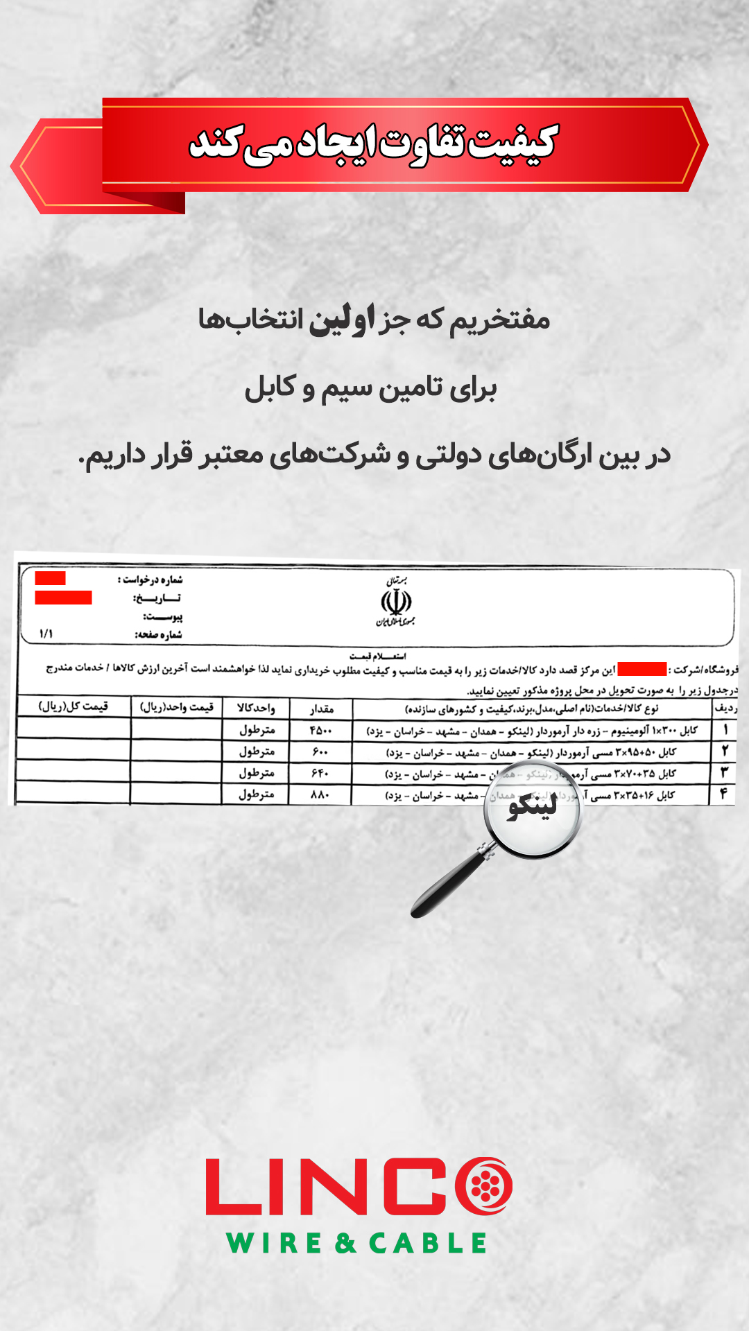 لینکو در لیست 5 تامین کننده برتر سیم و کابل ایران